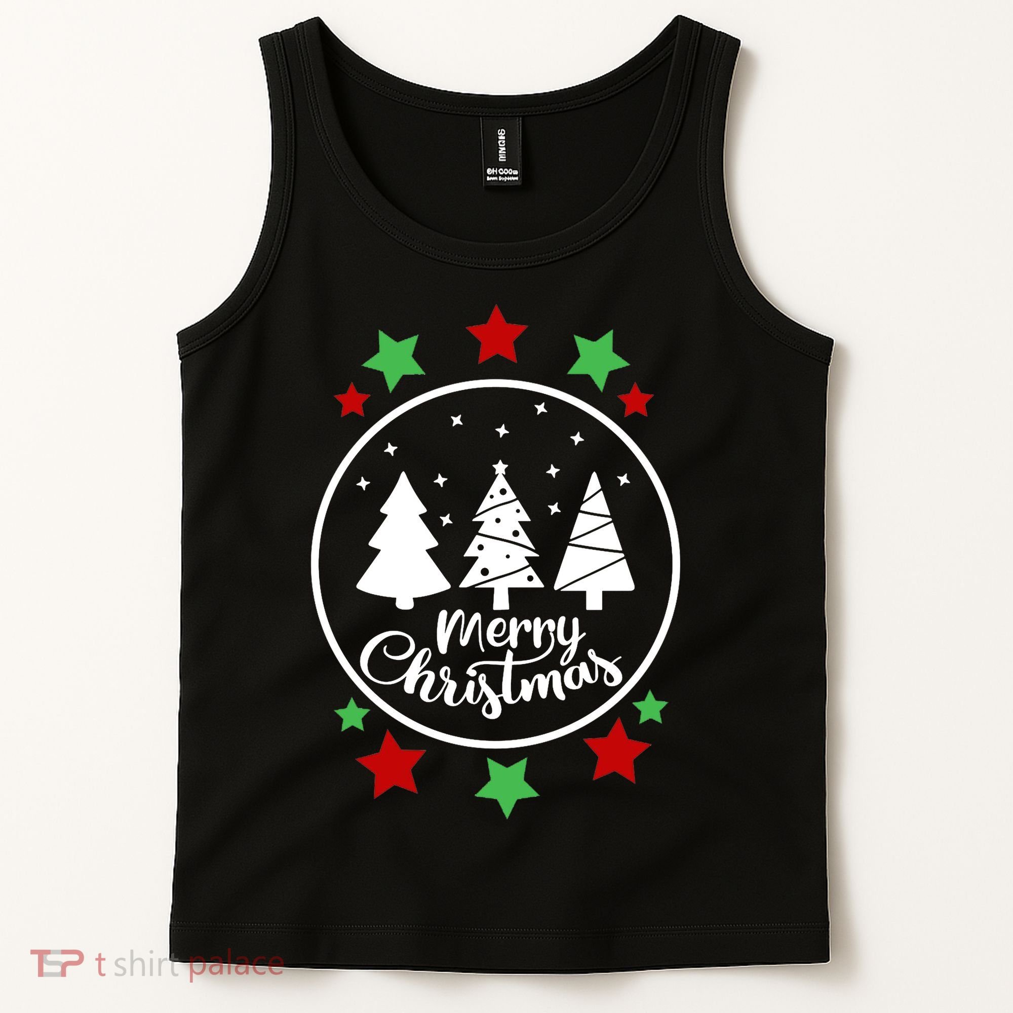 Merry Christmas Festive Circle Logo Tank Top