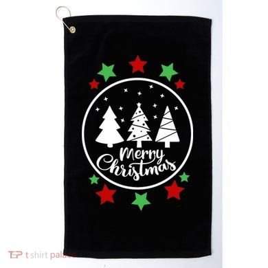 Merry Christmas Festive Circle Logo Golf Towel