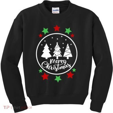 Merry Christmas Festive Circle Logo Kids Sweatshirt