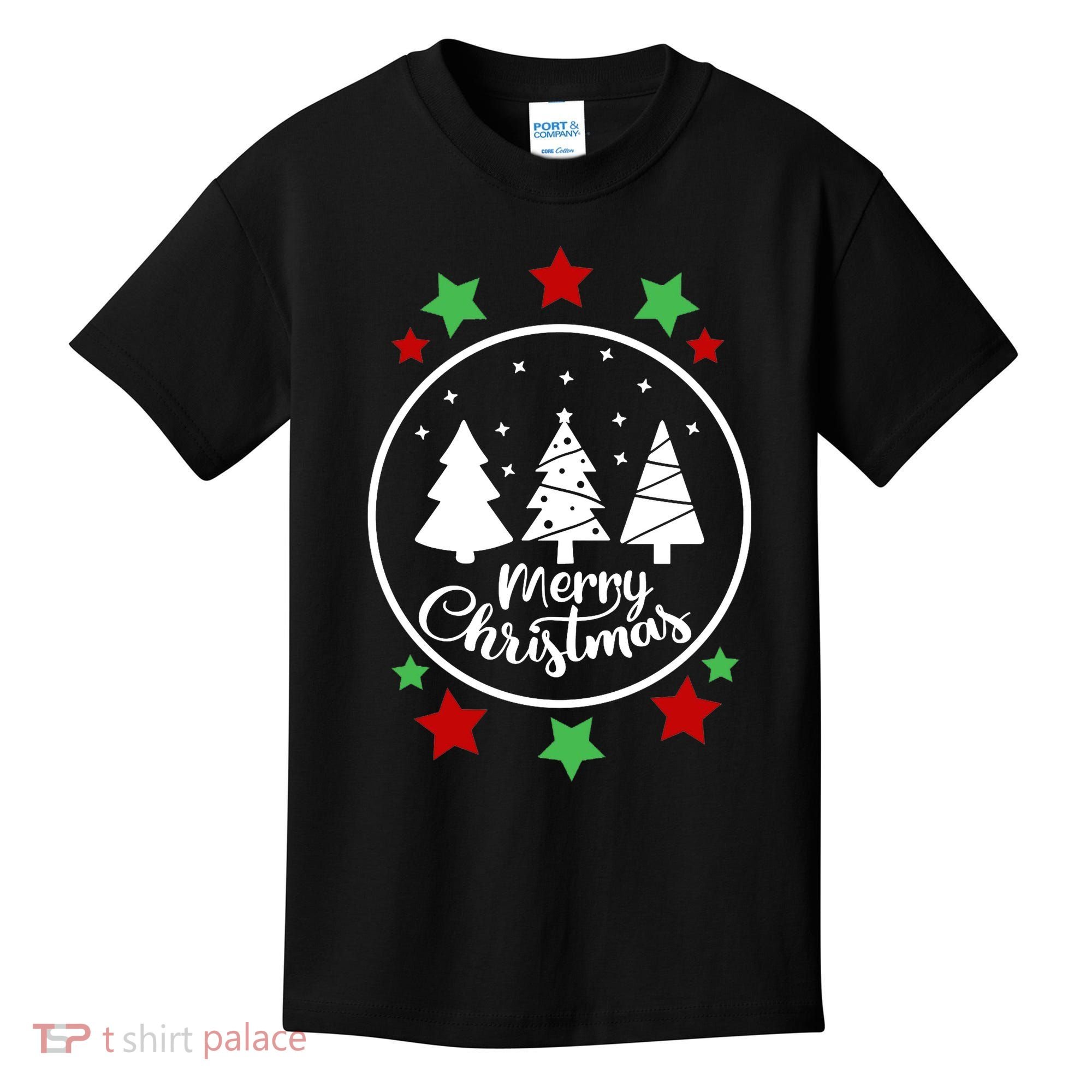 Merry Christmas Festive Circle Logo Kids T-Shirt