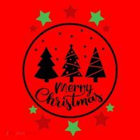 Merry Christmas Festive Circle Logo Santa Hat thumb 1