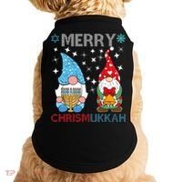 Merry Chrismukkah Funny Gnomes Christmas And Hanukkah Doggie Tank thumb 0