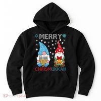 Merry Chrismukkah Funny Gnomes Christmas And Hanukkah Hoodie thumb 0