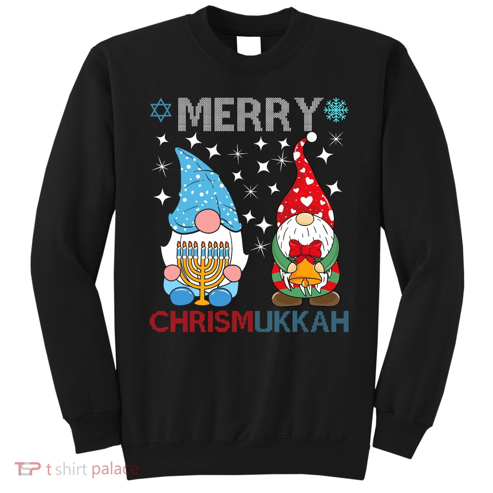 Merry Chrismukkah Funny Gnomes Christmas And Hanukkah Sweatshirt