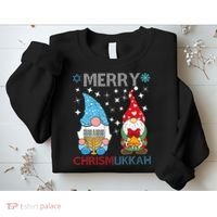 Merry Chrismukkah Funny Gnomes Christmas And Hanukkah Sweatshirt thumb 2