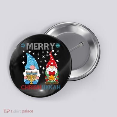 Merry Chrismukkah Funny Gnomes Christmas And Hanukkah Button