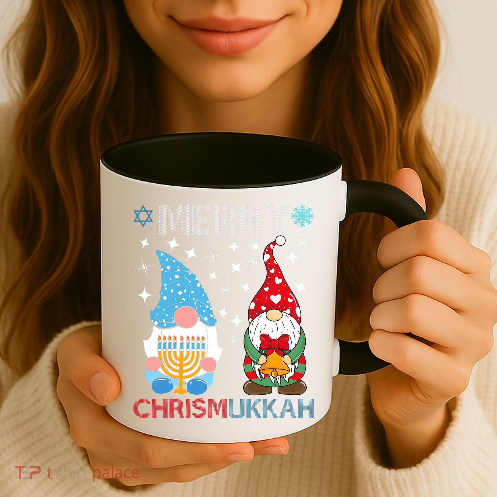 Merry Chrismukkah Funny Gnomes Christmas And Hanukkah Coffee Mug