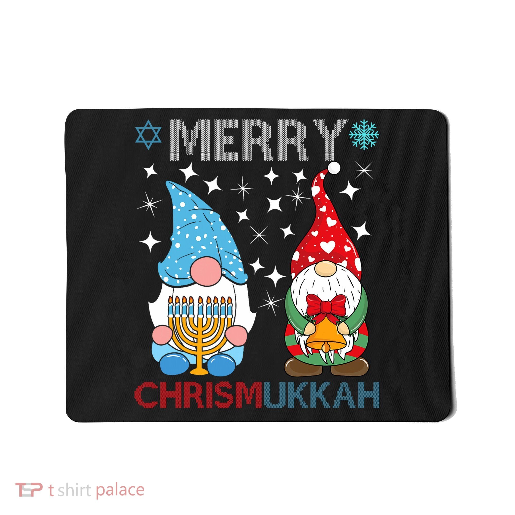 Merry Chrismukkah Funny Gnomes Christmas And Hanukkah Mousepad