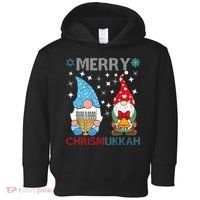 Merry Chrismukkah Funny Gnomes Christmas And Hanukkah Toddler Hoodie thumb 0
