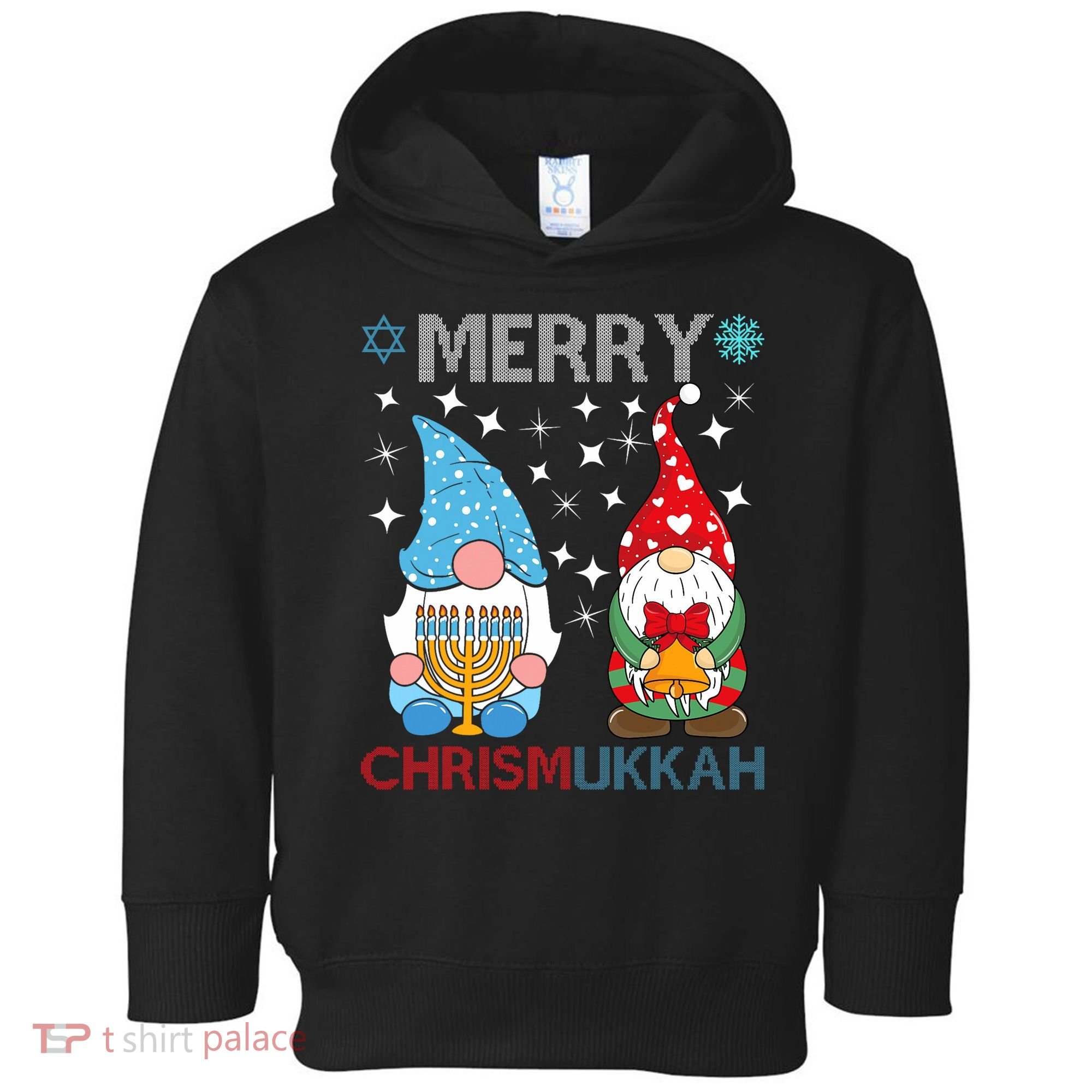 Merry Chrismukkah Funny Gnomes Christmas And Hanukkah Toddler Hoodie