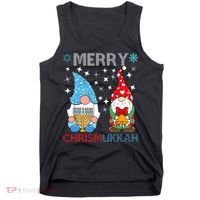 Merry Chrismukkah Funny Gnomes Christmas And Hanukkah Tank Top thumb 0