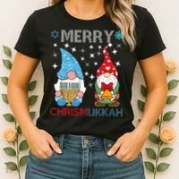 Merry Chrismukkah Funny Gnomes Christmas And Hanukkah Women's T-Shirt thumb 2