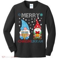 Merry Chrismukkah Funny Gnomes Christmas And Hanukkah Kids Long Sleeve Shirt thumb 0