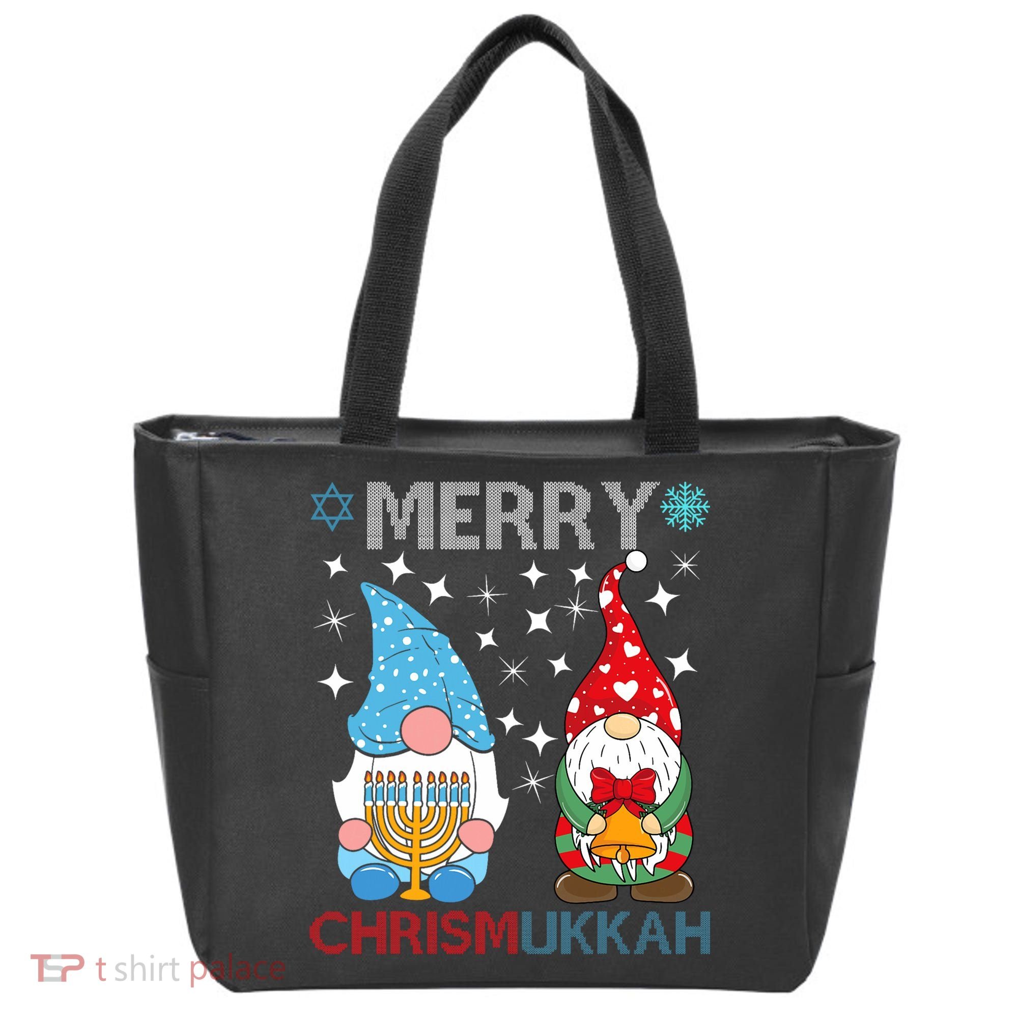 Merry Chrismukkah Funny Gnomes Christmas And Hanukkah Tote Bag