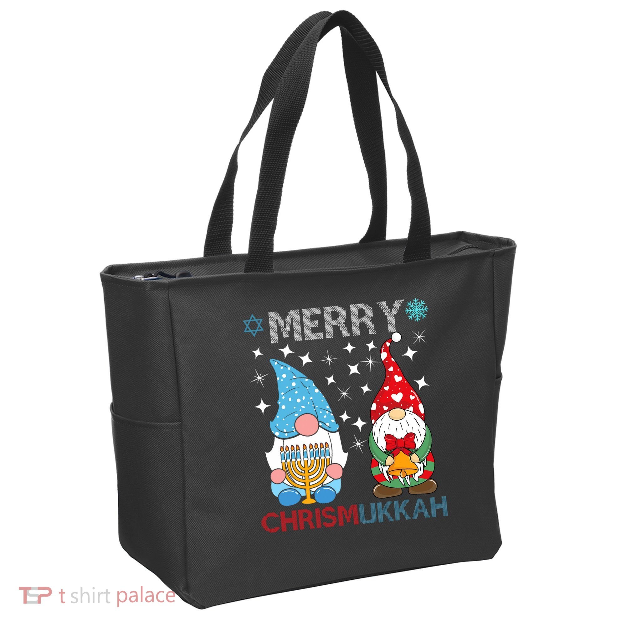 Merry Chrismukkah Funny Gnomes Christmas And Hanukkah Tote Bag