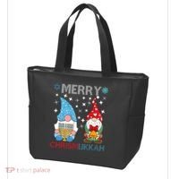 Merry Chrismukkah Funny Gnomes Christmas And Hanukkah Tote Bag thumb 3