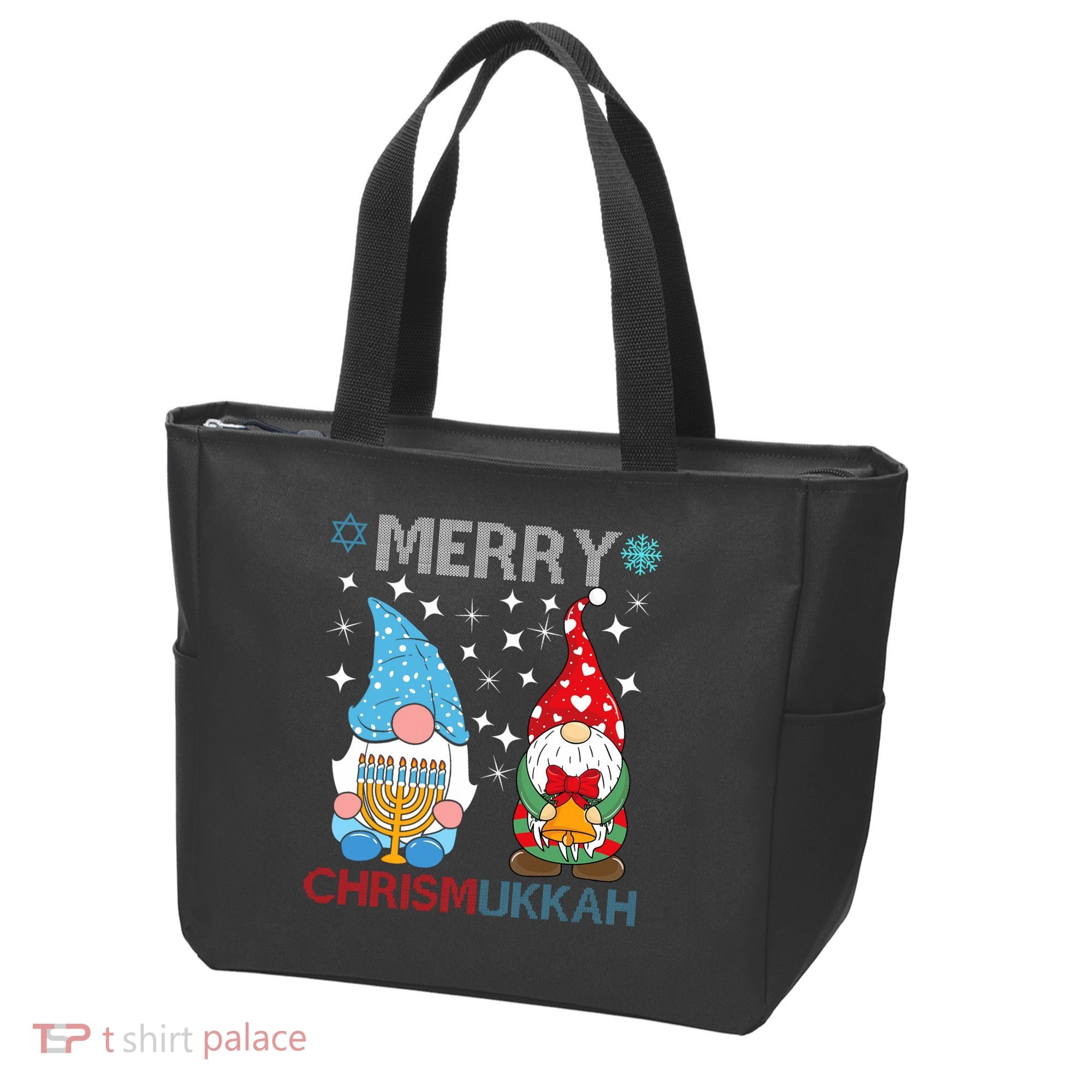 Merry Chrismukkah Funny Gnomes Christmas And Hanukkah Tote Bag