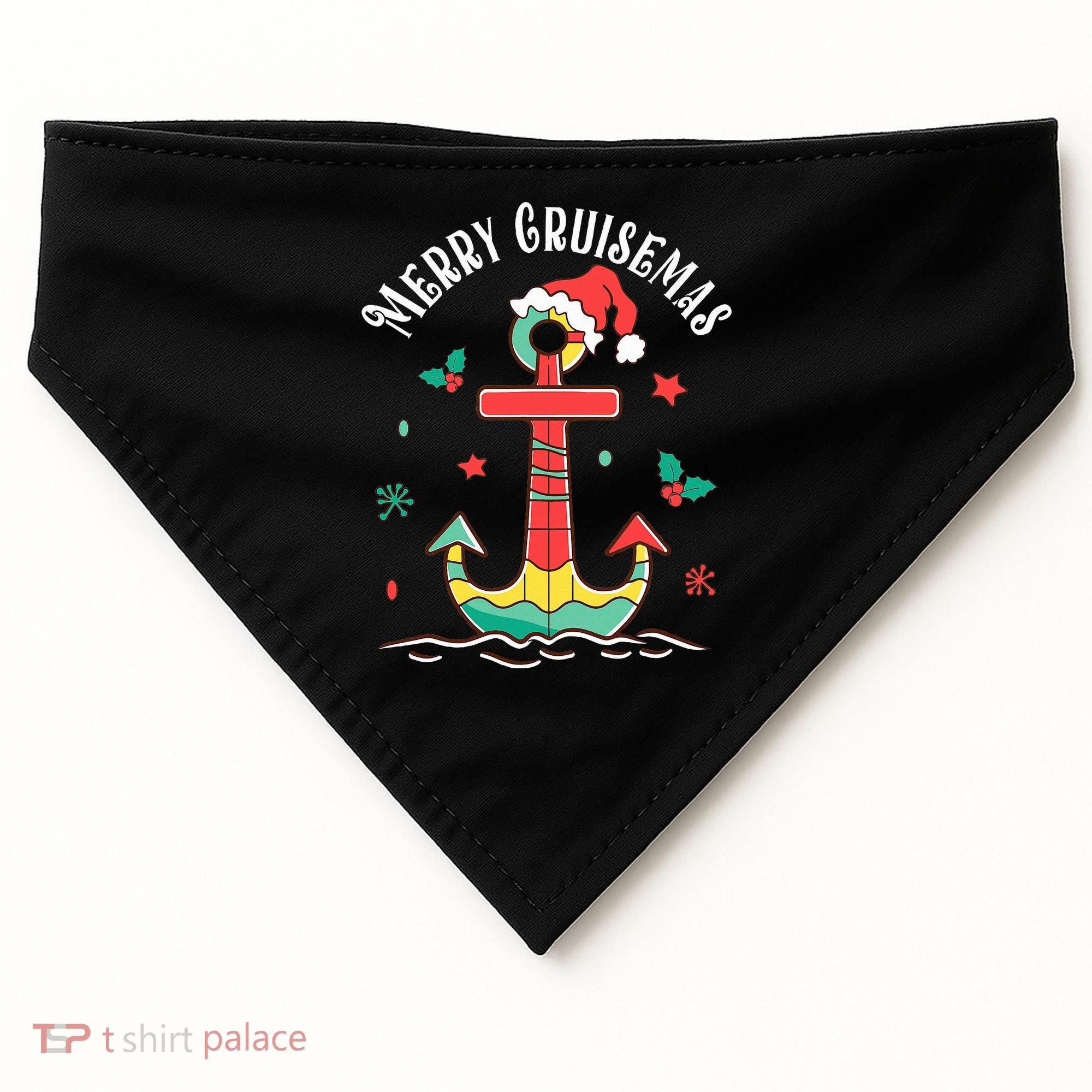 Merry Cruisemas Family Cruise Christmas Cruisin Crew  USA-Made Doggie Bandana