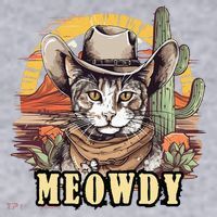 Meowdy Cat Funny Howdy Meme Wild West Cowboy Hat Women's Sweatshirt thumb 2