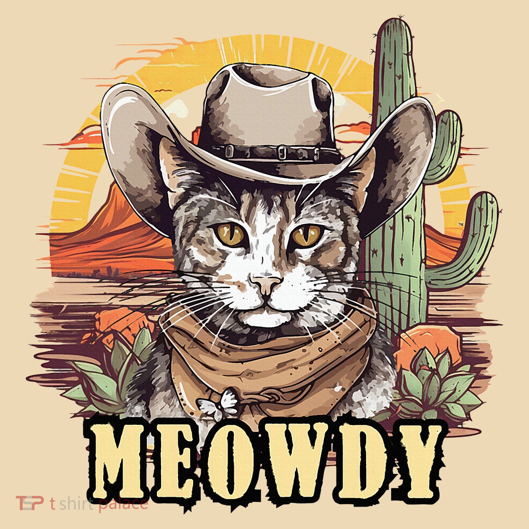 Meowdy Cat Funny Howdy Meme Wild West Cowboy Hat Tote Bag