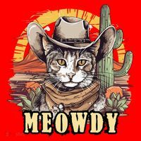 Meowdy Cat Funny Howdy Meme Wild West Cowboy Hat Santa Hat thumb 1