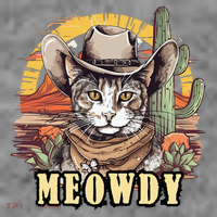 Meowdy Cat Funny Howdy Meme Wild West Cowboy Hat Toddler Hoodie thumb 2