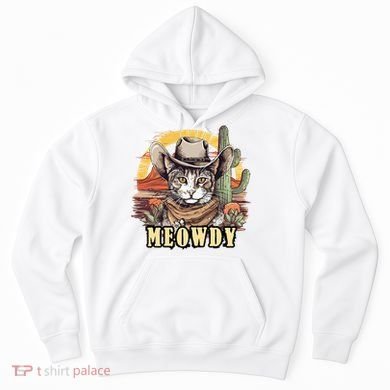 Meowdy Cat Funny Howdy Meme Wild West Cowboy Hat Hoodie