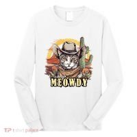Meowdy Cat Funny Howdy Meme Wild West Cowboy Hat Long Sleeve Shirt thumb 0
