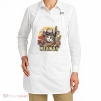 Meowdy Cat Funny Howdy Meme Wild West Cowboy Hat Apron thumb 2