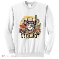 Meowdy Cat Funny Howdy Meme Wild West Cowboy Hat Sweatshirt thumb 0