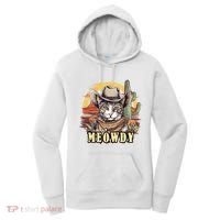 Meowdy Cat Funny Howdy Meme Wild West Cowboy Hat Women's Hoodie thumb 0