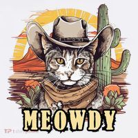 Meowdy Cat Funny Howdy Meme Wild West Cowboy Hat Women's Hoodie thumb 2