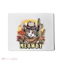 Meowdy Cat Funny Howdy Meme Wild West Cowboy Hat Mousepad thumb 0