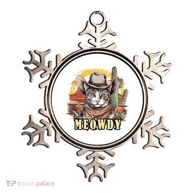 Meowdy Cat Funny Howdy Meme Wild West Cowboy Hat Ornament