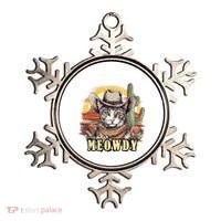 Meowdy Cat Funny Howdy Meme Wild West Cowboy Hat Ornament thumb 0