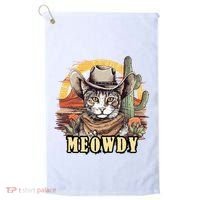 Meowdy Cat Funny Howdy Meme Wild West Cowboy Hat Golf Towel thumb 0
