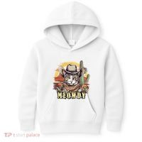 Meowdy Cat Funny Howdy Meme Wild West Cowboy Hat Kids Hoodie thumb 0