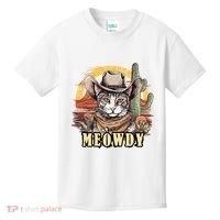 Meowdy Cat Funny Howdy Meme Wild West Cowboy Hat Kids T-Shirt thumb 0