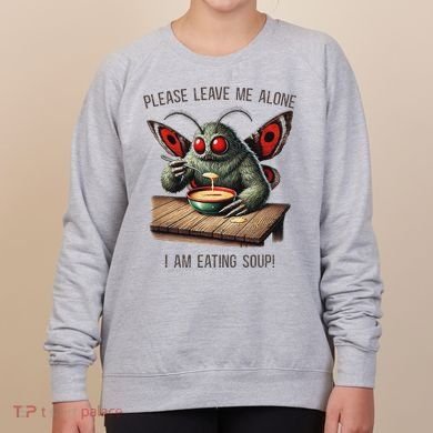 Mothman Cryptozoology Funny Cryptid Mothman Eating Soup Women's Sweatshirt