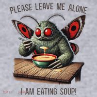 Mothman Cryptozoology Funny Cryptid Mothman Eating Soup Women's Sweatshirt thumb 2