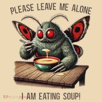 Mothman Cryptozoology Funny Cryptid Mothman Eating Soup Tote Bag thumb 4