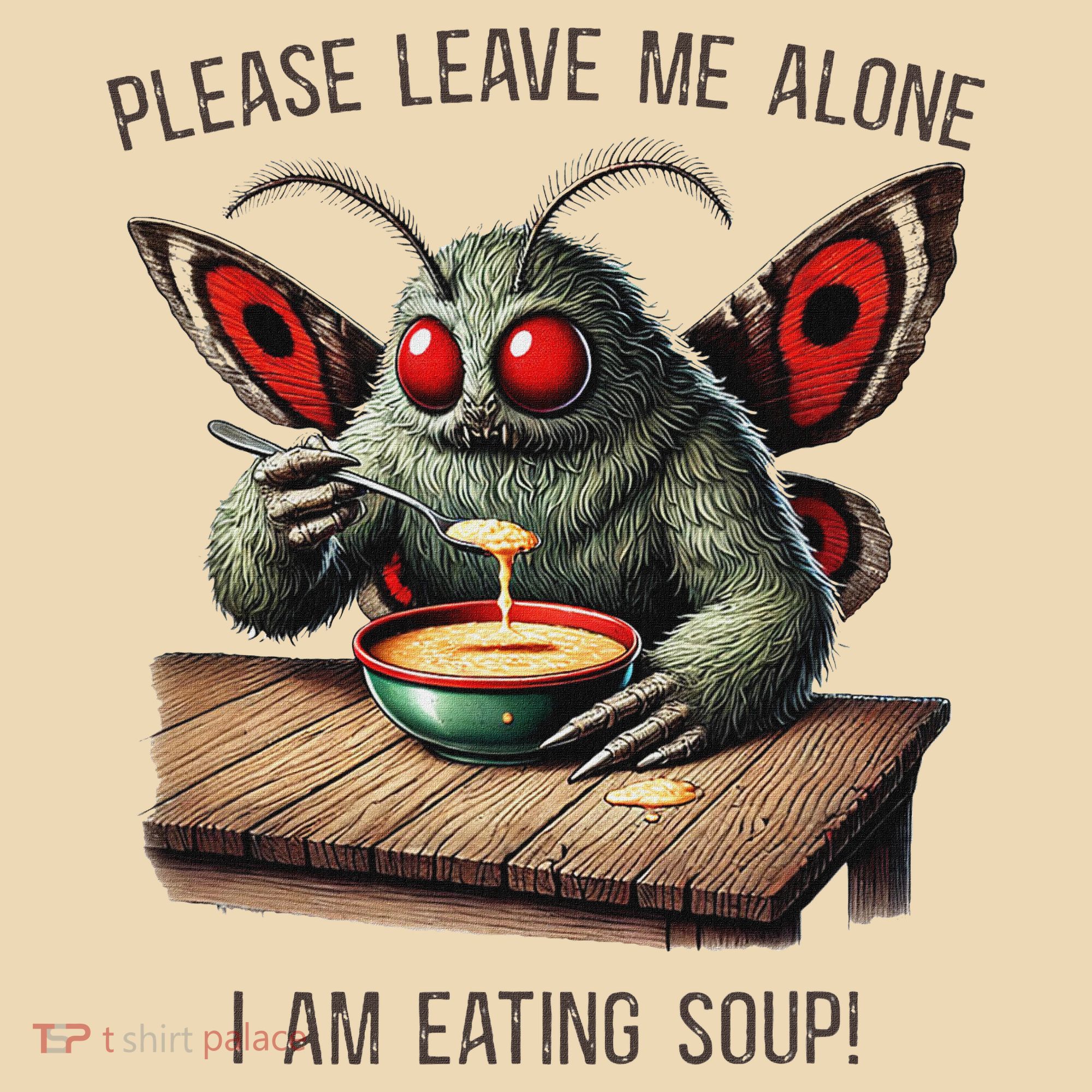 Mothman Cryptozoology Funny Cryptid Mothman Eating Soup Tote Bag