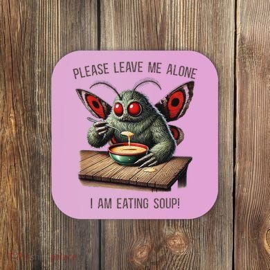 Mothman Cryptozoology Funny Cryptid Mothman Eating Soup Coaster