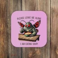 Mothman Cryptozoology Funny Cryptid Mothman Eating Soup Coaster thumb 0