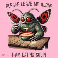 Mothman Cryptozoology Funny Cryptid Mothman Eating Soup Coaster thumb 2