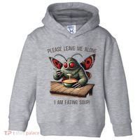Mothman Cryptozoology Funny Cryptid Mothman Eating Soup Toddler Hoodie thumb 0