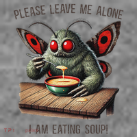Mothman Cryptozoology Funny Cryptid Mothman Eating Soup Toddler Hoodie thumb 2