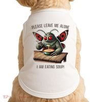 Mothman Cryptozoology Funny Cryptid Mothman Eating Soup Doggie Tank thumb 0