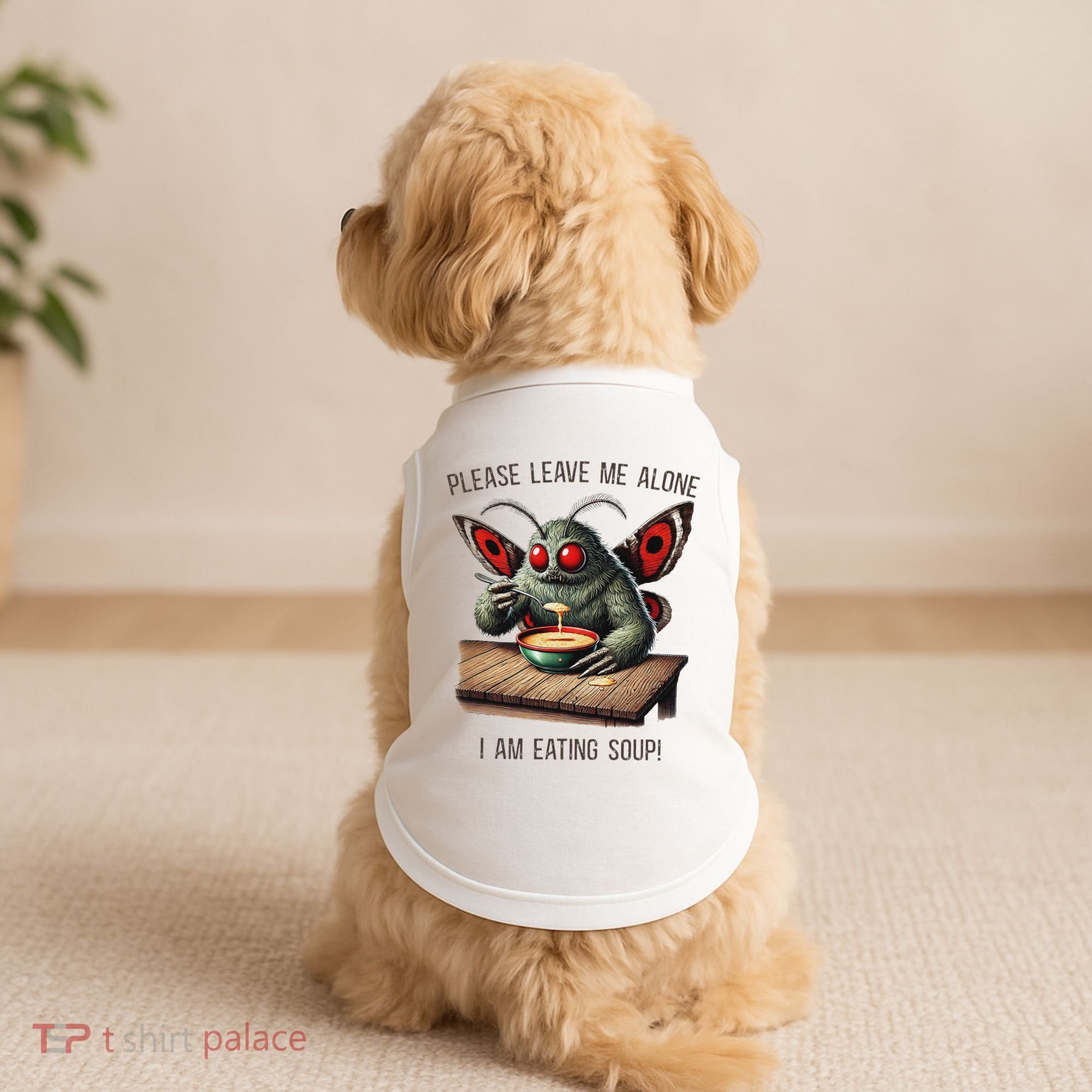 Mothman Cryptozoology Funny Cryptid Mothman Eating Soup Doggie Tank