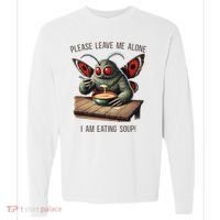 Mothman Cryptozoology Funny Cryptid Mothman Eating Soup Comfort Colors Heavyweight Long Sleeve T-Shirt thumb 0
